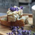 lavender flowers with bread